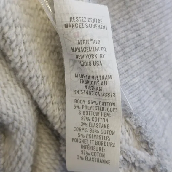 Offline By Aerie Women's Cropped V-Neck Long Sleeves Sweatshirt Size XS Gray - Picture 7 of 10